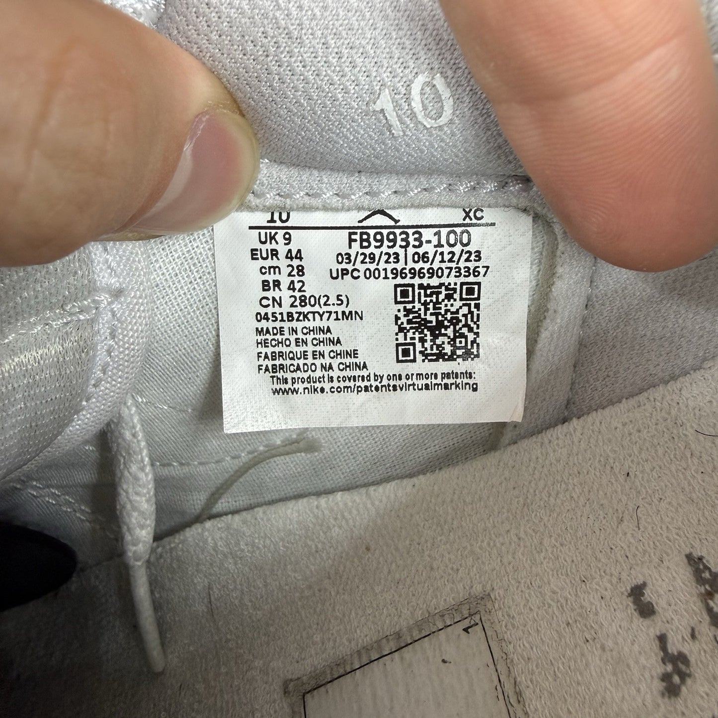 Nike Air Jordan 1 Low 85 Trainers Neutral Grey Size UK9 EU44 FB9933-10010