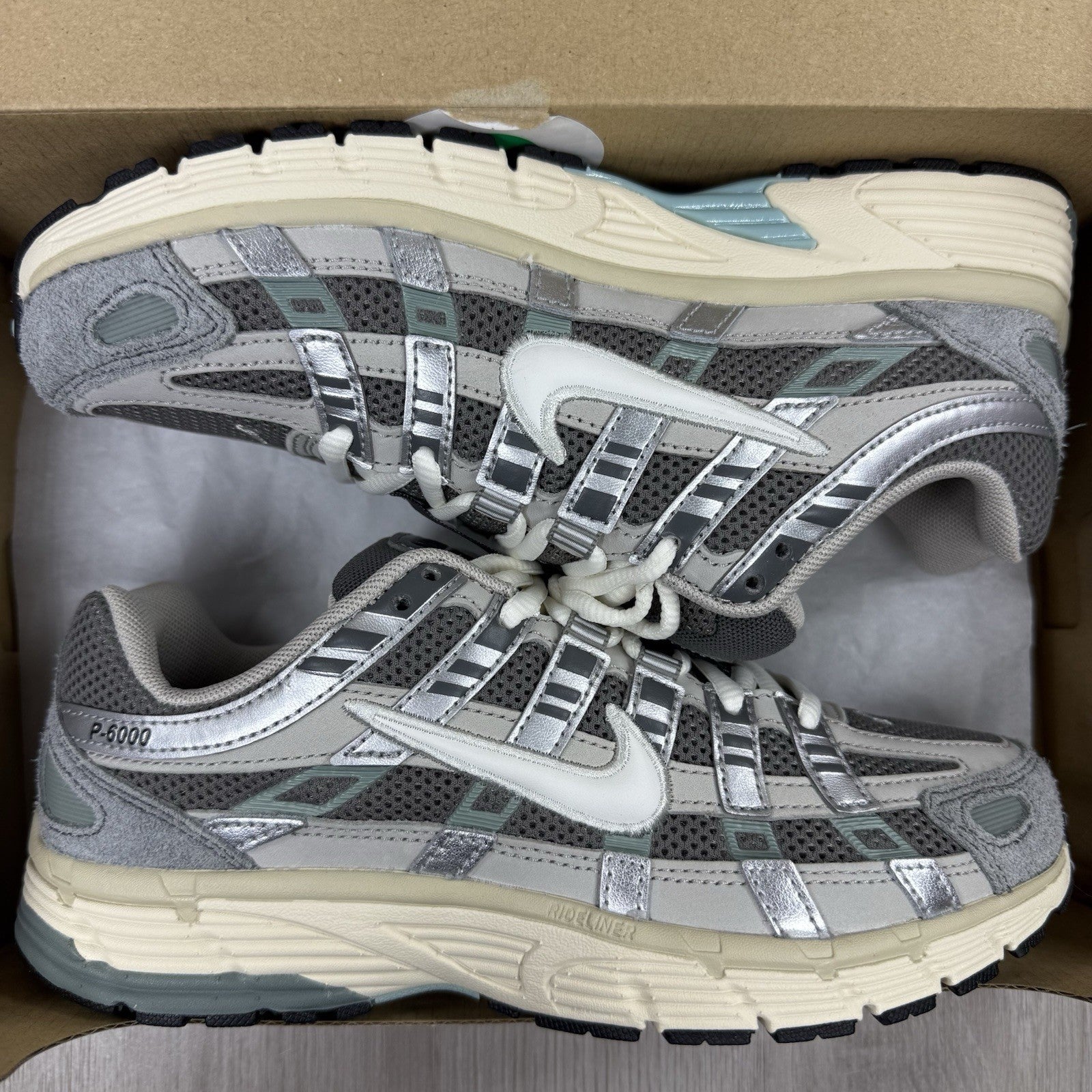 Nike P-6000 Trainers Flat Pewter Grey Size UK3.5 FN7509-0290