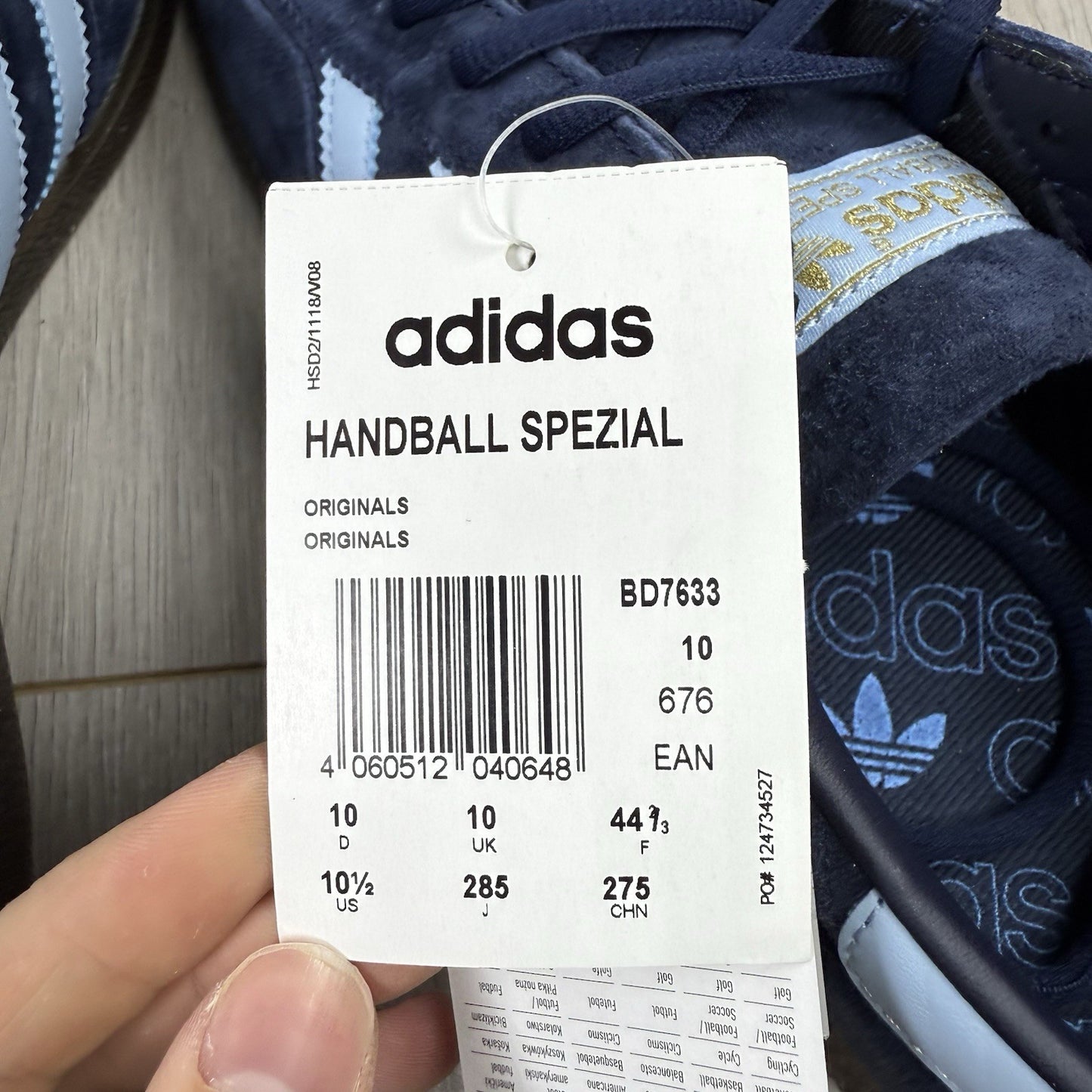 Adidas Handball Spezial Trainers Navy Clear Sky Gum Size UK10 BD76336