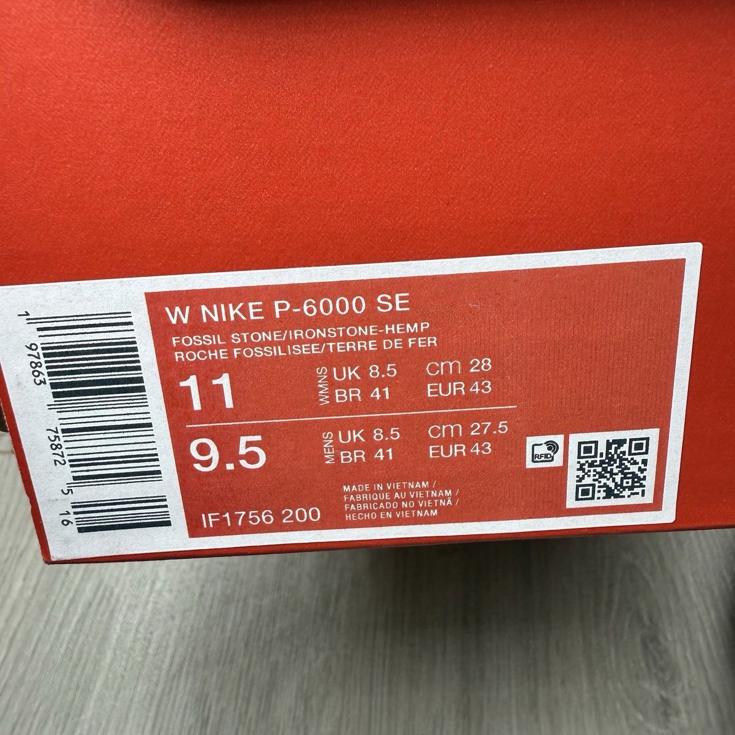 Nike P-6000 SE Trainers Fossil Stone Hemp Pink Size UK8.5 IF1756-2007