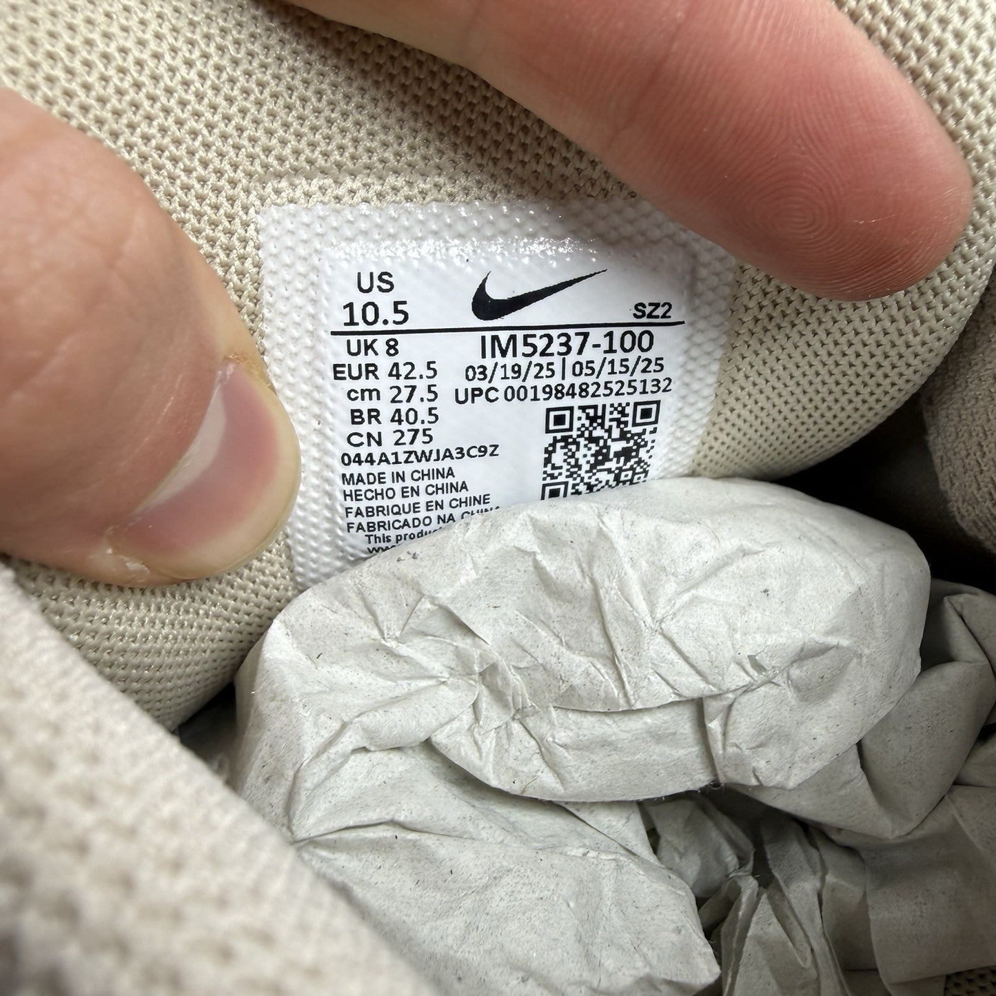 Nike P-6000 Trainers Sail Light Bone Cream Size UK8 IM5237-10011