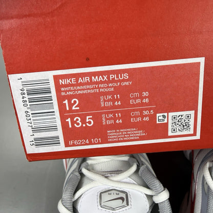 Nike Air Max Plus TN Trainers White University Red Size UK11 IF6224 10113