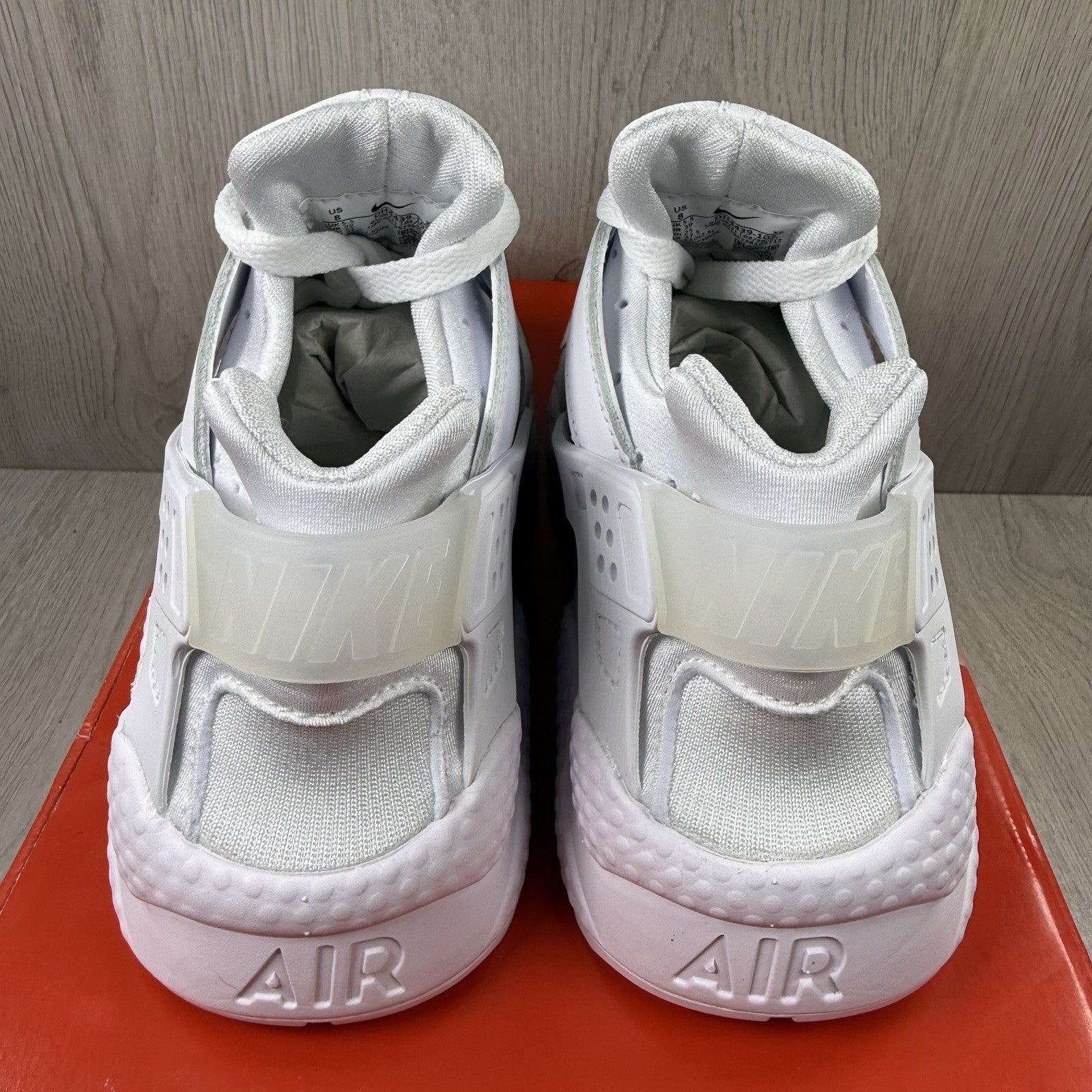 Nike Air Huarache Trainers Triple White Size UK5.5 DH4439-1023