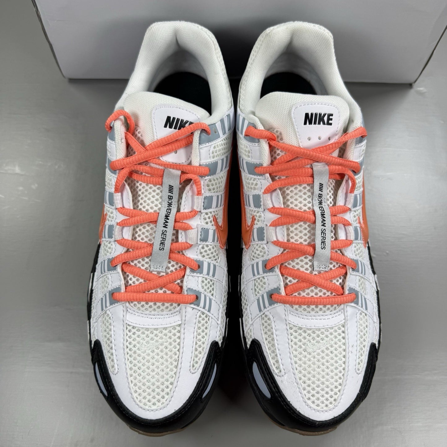 Nike P-6000 ID Trainers White Black Orange Gum Size UK9 IB4455-9007