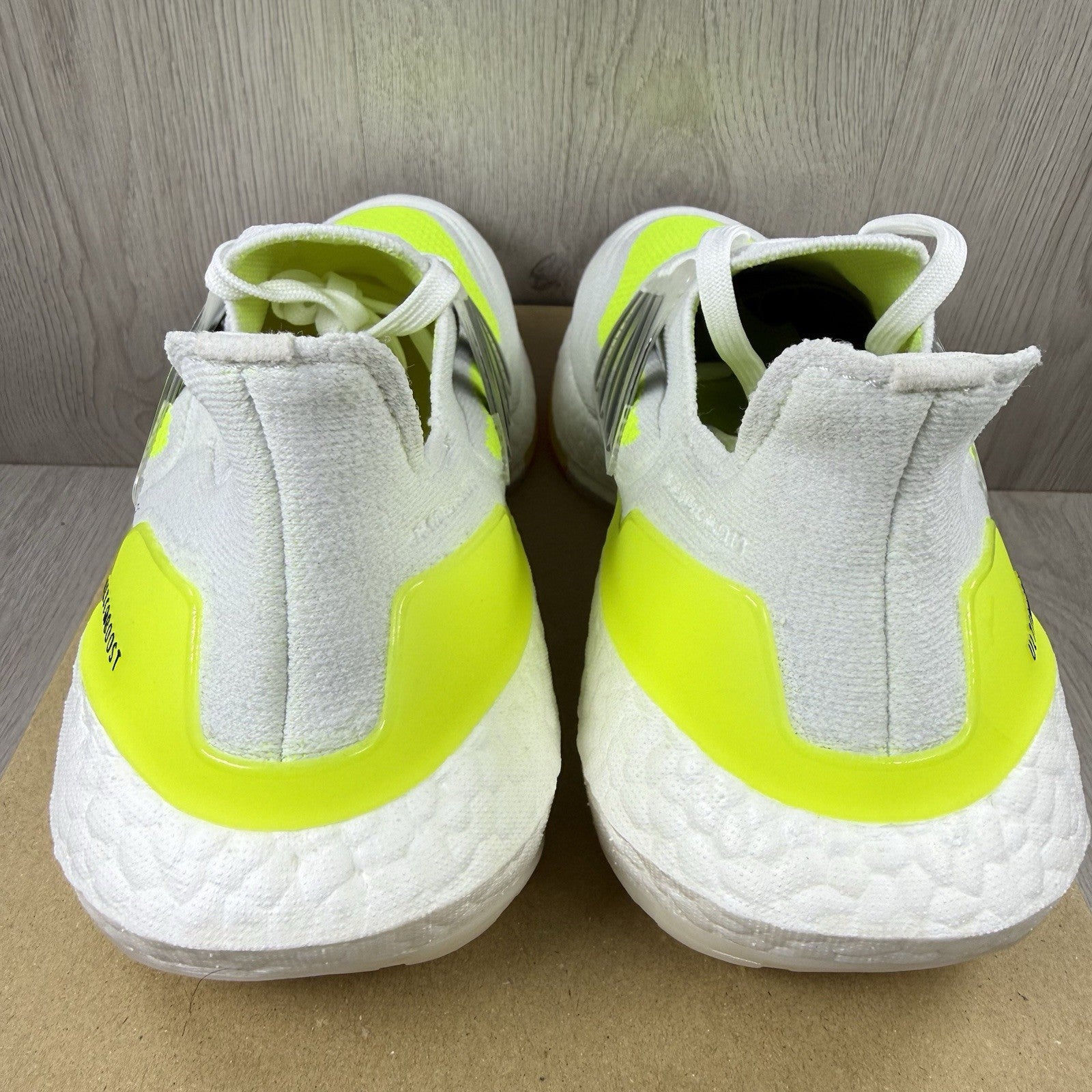 Adidas Ultra Boost 21 Trainers White Solar Yellow Size UK7 FY040110