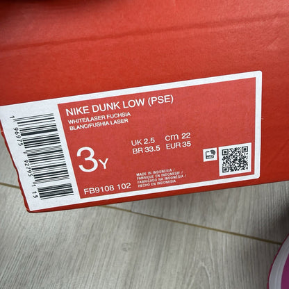 Nike Dunk Low PS Trainers Laser Fuchsia Size UK2.5 FB9108 1025
