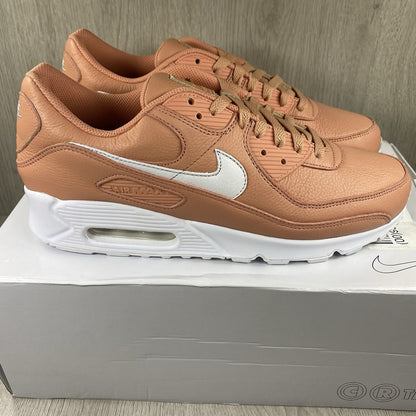 Nike Air Max 90 Trainers Peach Orange White Size UK10 D07430-9001