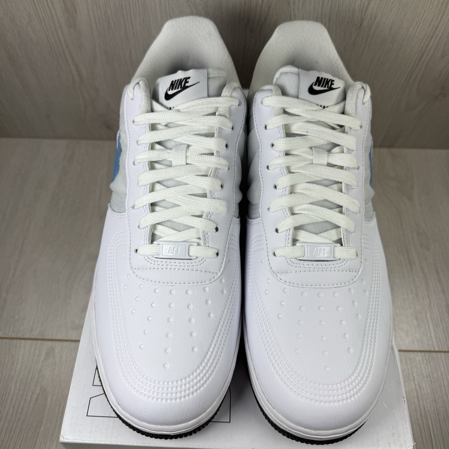 Nike Air Force 1 Low Trainers White Blue Size UK10.5 DN4164-9911