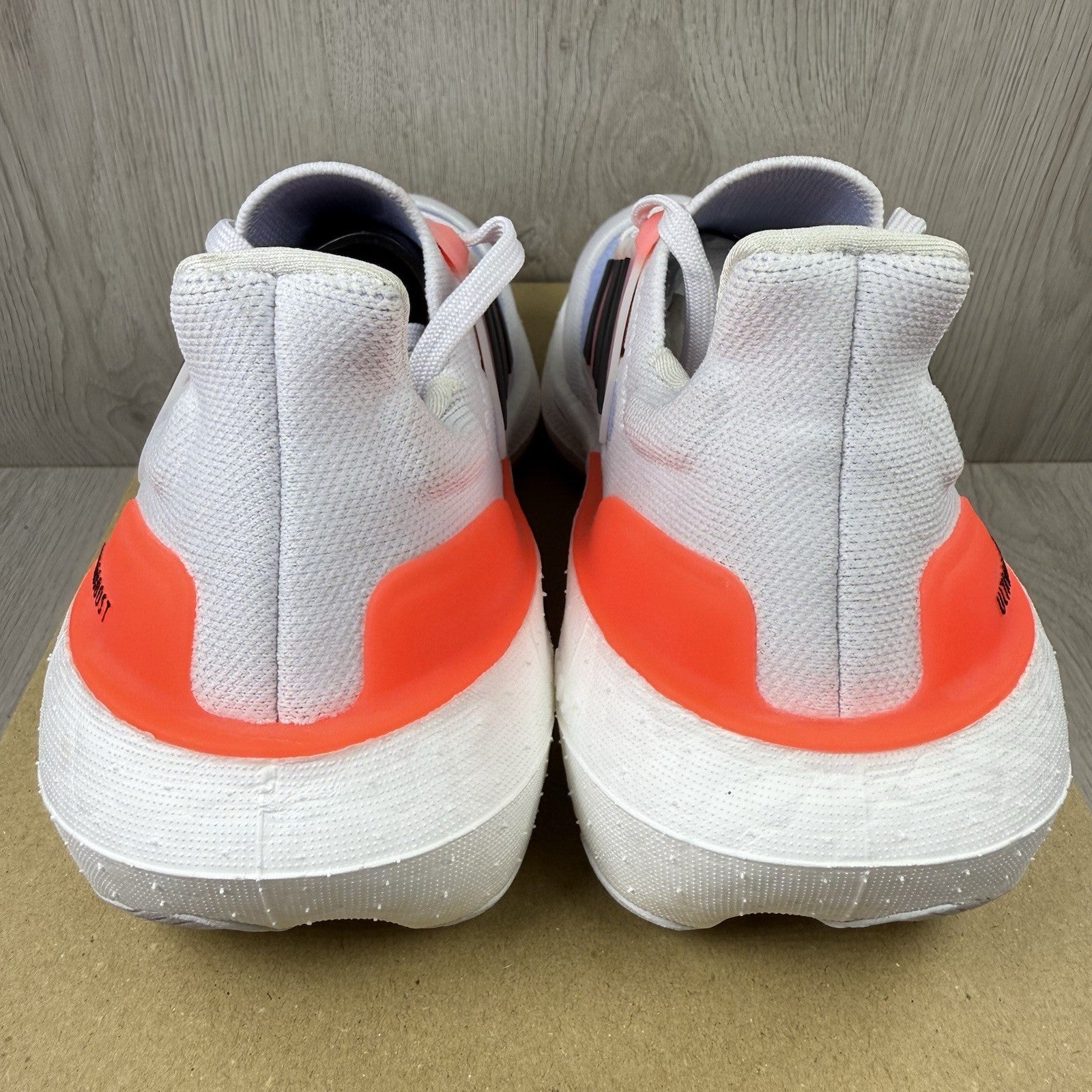 Adidas Ultra Boost Light Trainers White Solar Red Size UK4.5 1/3 HQ635110