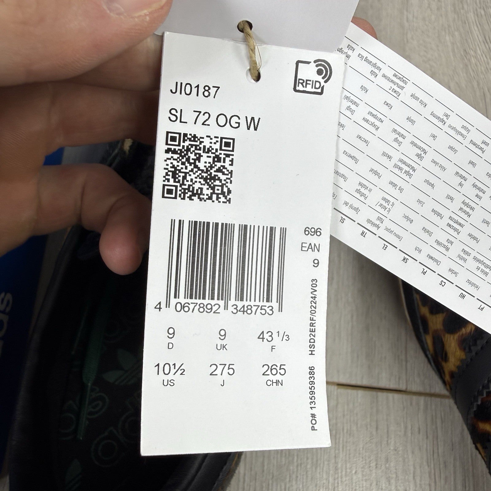 Adidas SL 72 OG Trainers Leopard Print Collegiate Green Black Size UK9 JI018715