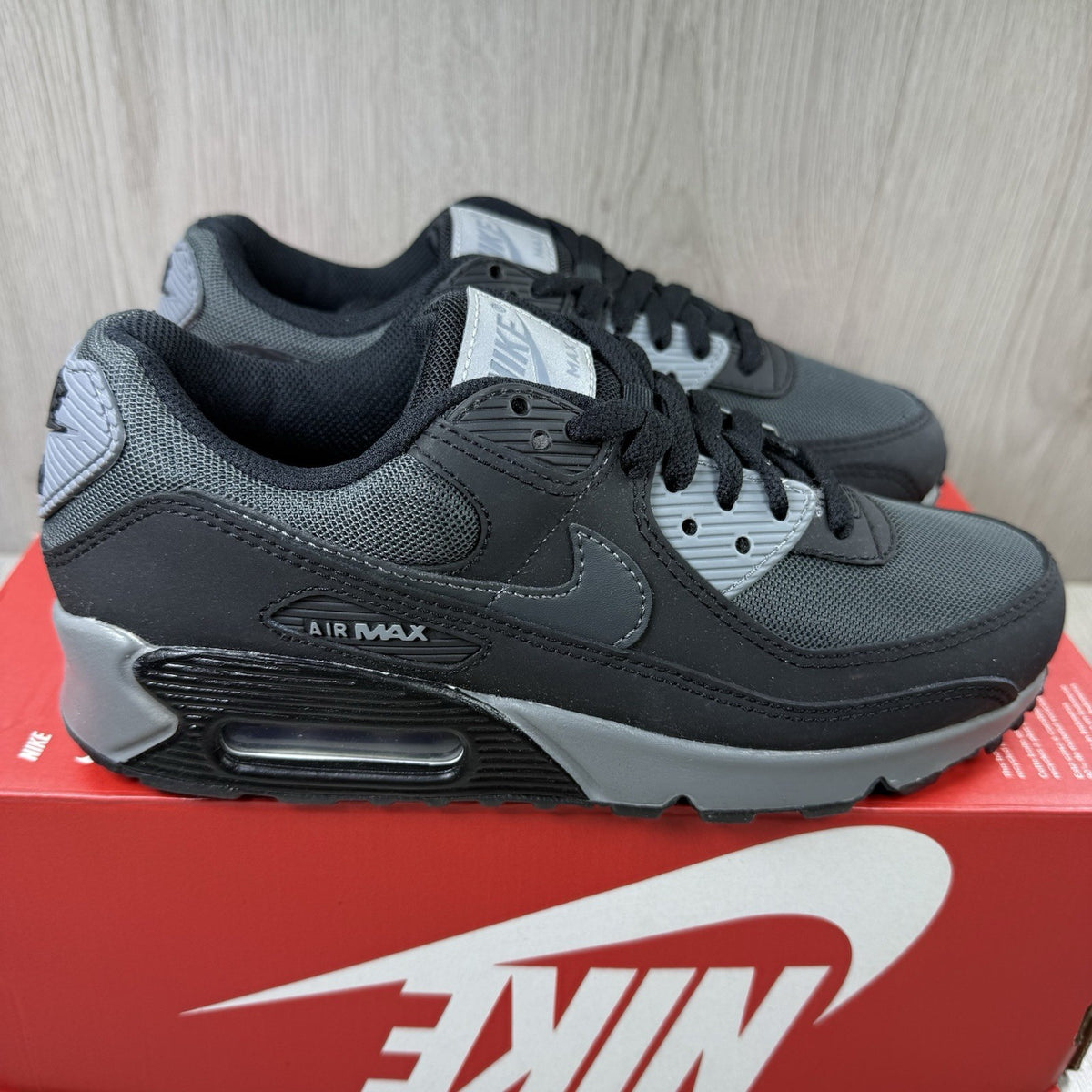 Nike Air Max 90 Trainers Black Anthracite Cool Grey Size UK5 HM0625-0011