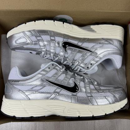 Nike P-6000 Trainers White Metallic Silver Size UK8 CD6404-1050