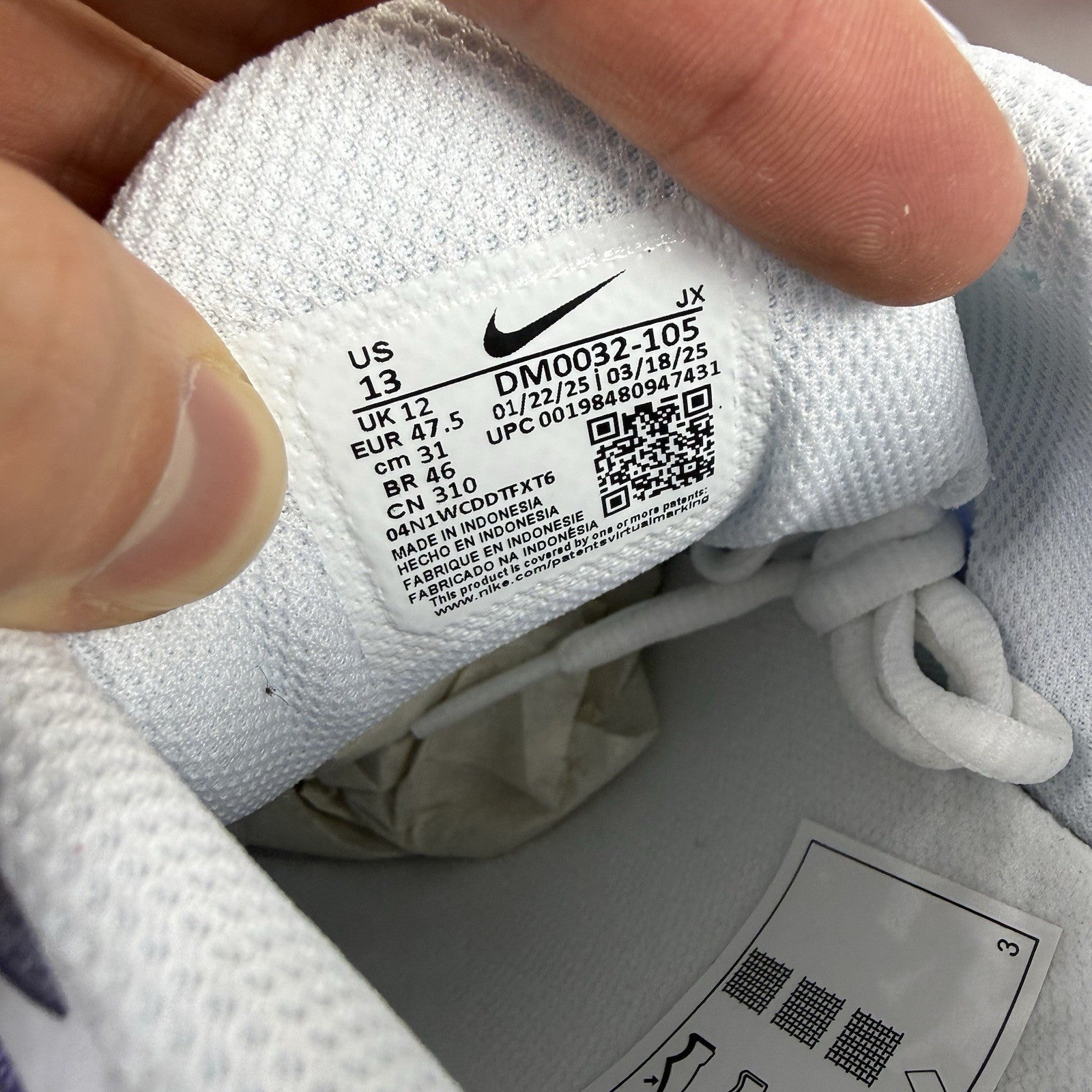 Nike Air Max Plus TN Trainers White Wild Grape Size UK12 DM0032 1055