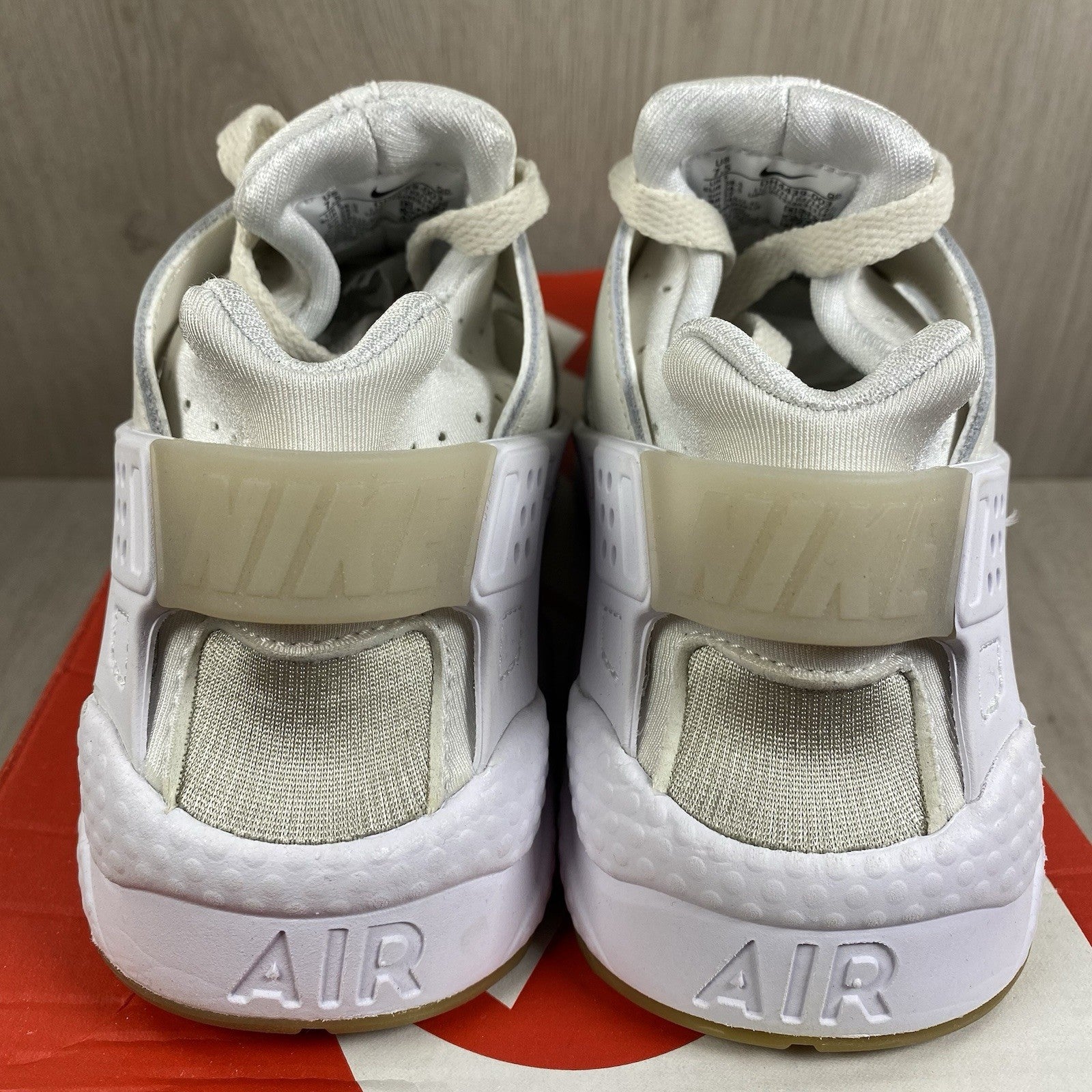 Nike Air Huarache Trainers Phantom Fossil Gum White Size UK5 DH4439-0033