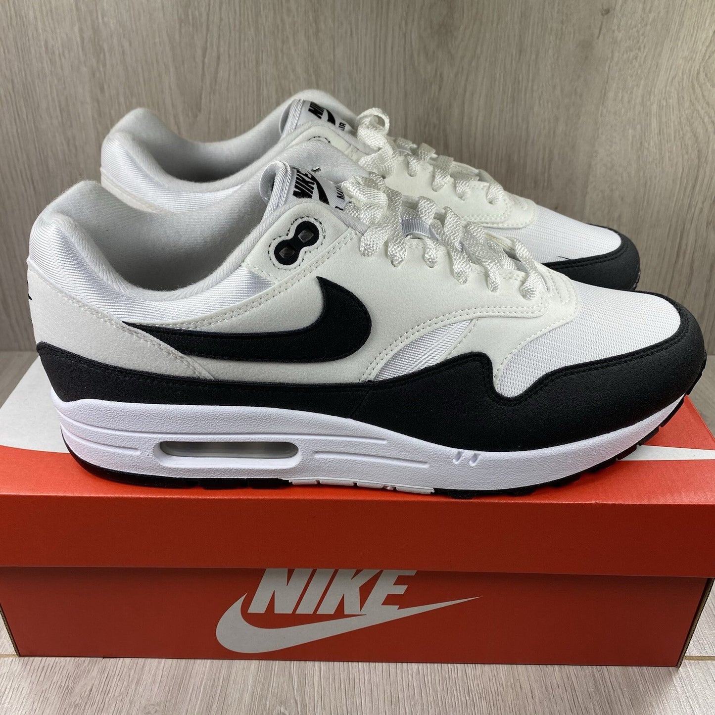 Nike Air Max 1 Trainers White Black Neutral Grey Size UK6 DZ2628-1021