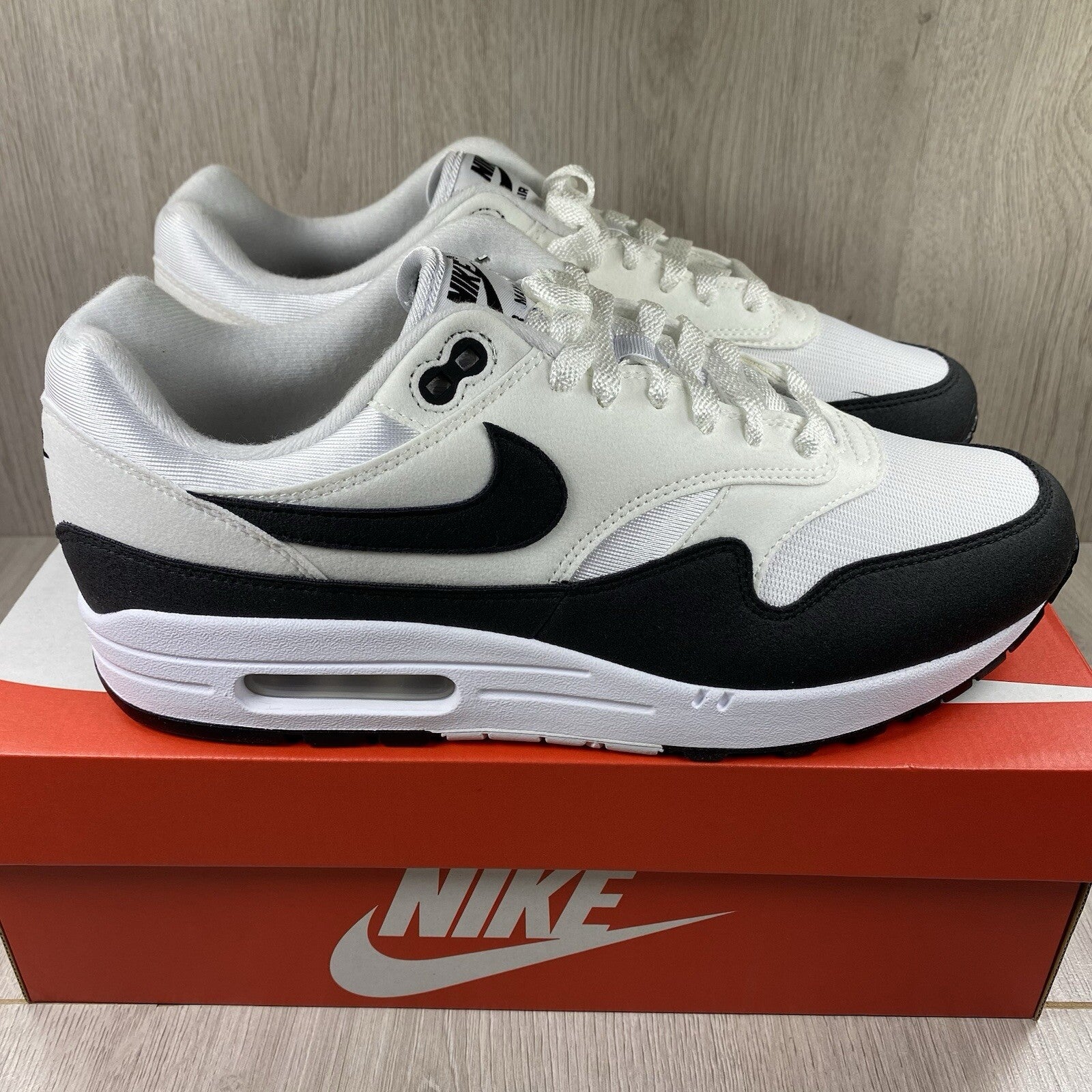 Nike Air Max 1 Trainers White Black Neutral Grey Size UK6 DZ2628-1021