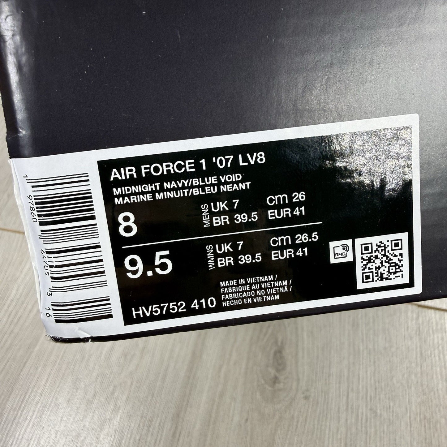 Nike Air Force 1 Low Trainers Retro Pack Navy Gold Size UK7 HV5752 4107