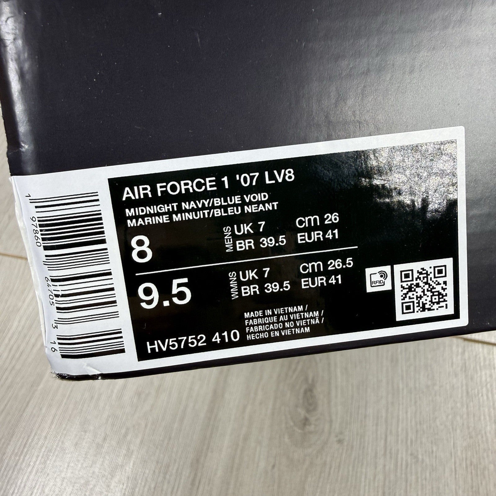 Nike Air Force 1 Low Trainers Retro Pack Navy Gold Size UK7 HV5752 4107