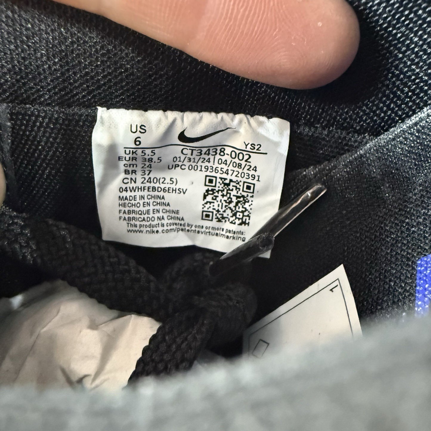 Nike Air Force 1 Low Jewel Trainers Black Size UK5.5 CT3438 00215