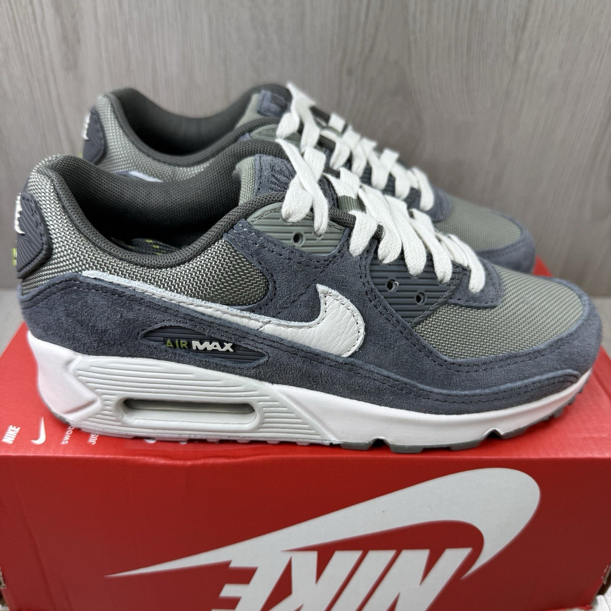 Nike Air Max 90 Premium Trainers Iron Grey Size UK3.5 HM0625-0011