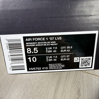 Nike Air Force 1 Low Trainers Retro Pack Navy Gold Size UK7.5 HV5752 41015