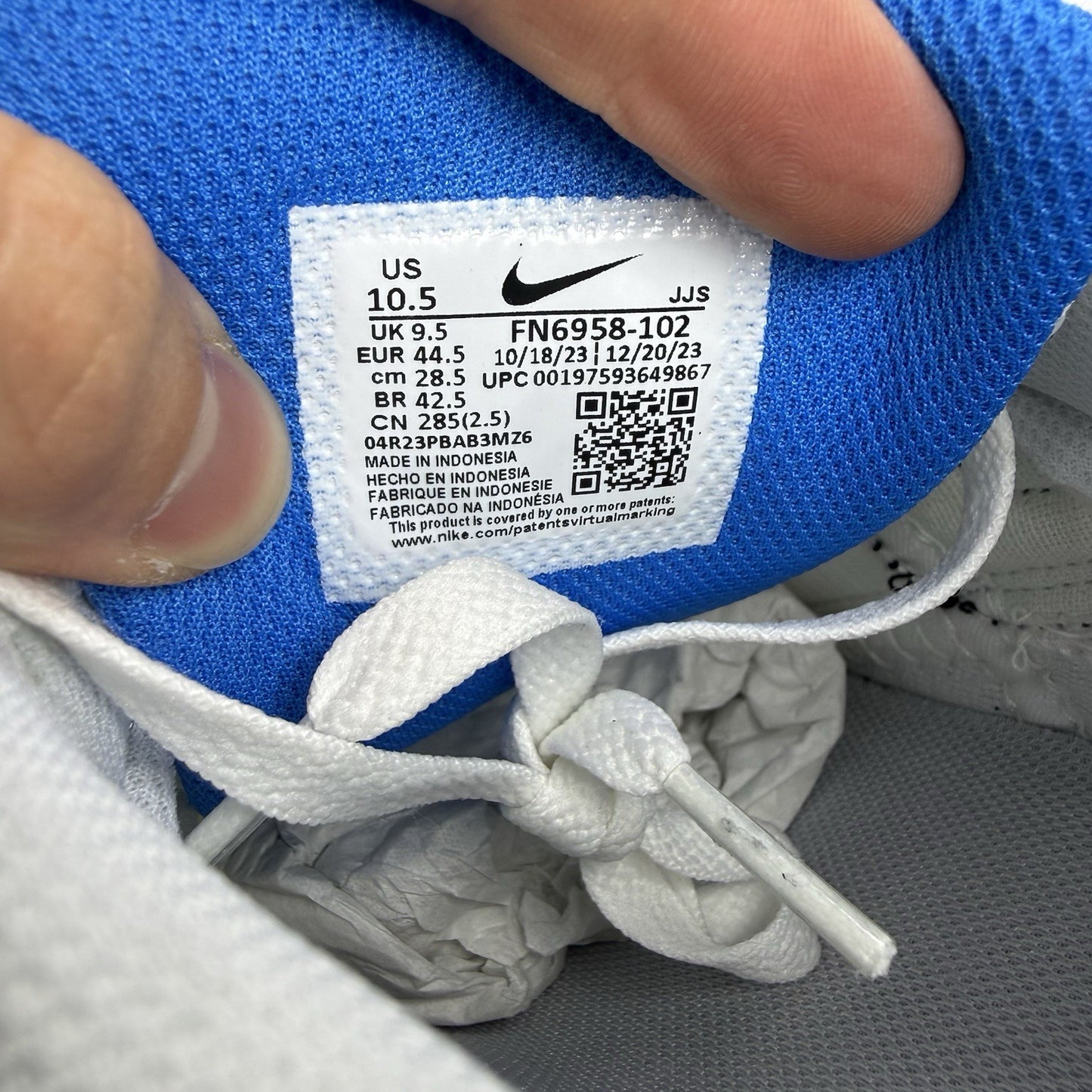 Nike Air Max 90 Trainers Pure Platinum Photo Blue Size UK9.5 FN6958-1027
