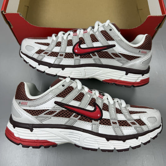 Nike P-6000 Trainers Dark Pony Red White Size UK2.5 HJ9598 1000