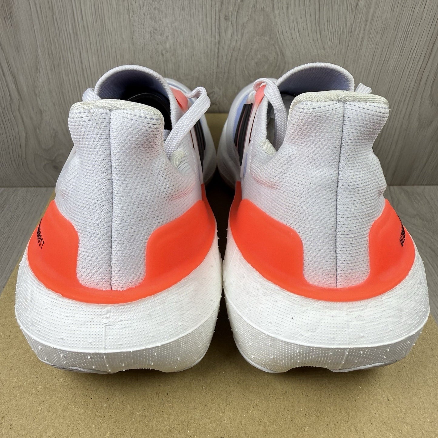 Adidas Ultra Boost Light Trainers White Solar Red Size UK4.5 1/3 HQ63513