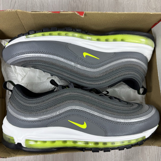 Nike Air Max 97 Trainers Smoke Grey Volt White Size UK9.5 DJ6885-0010