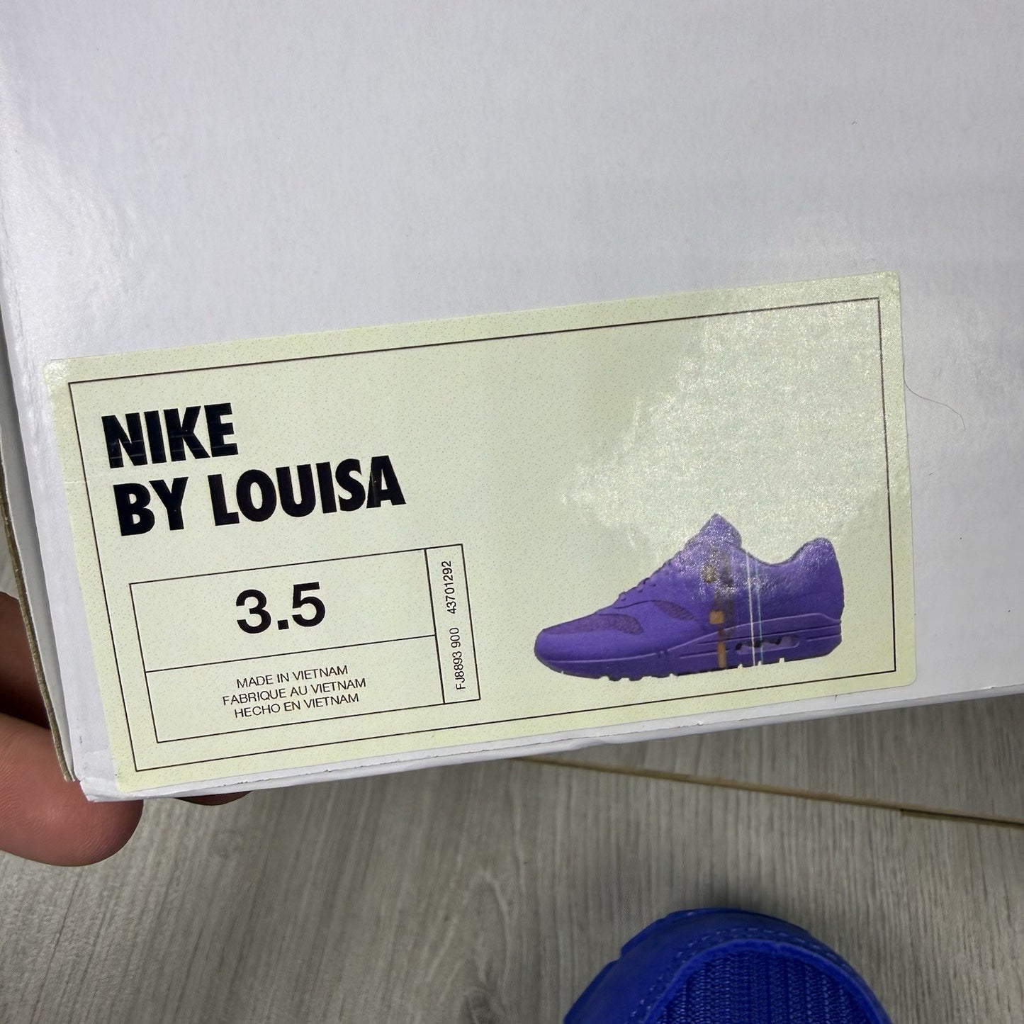 Nike Air Max 1 Trainers Triple Blue Size UK3.5 FJ8893-90013