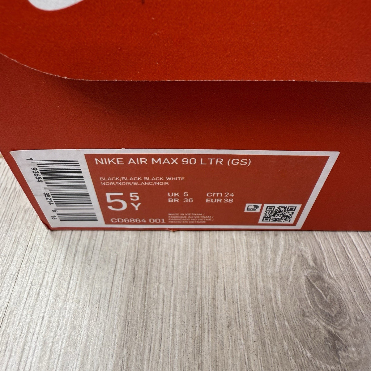 Nike Air Max 90 LTR Trainers Black Size UK5 EU38 CD6864-00112