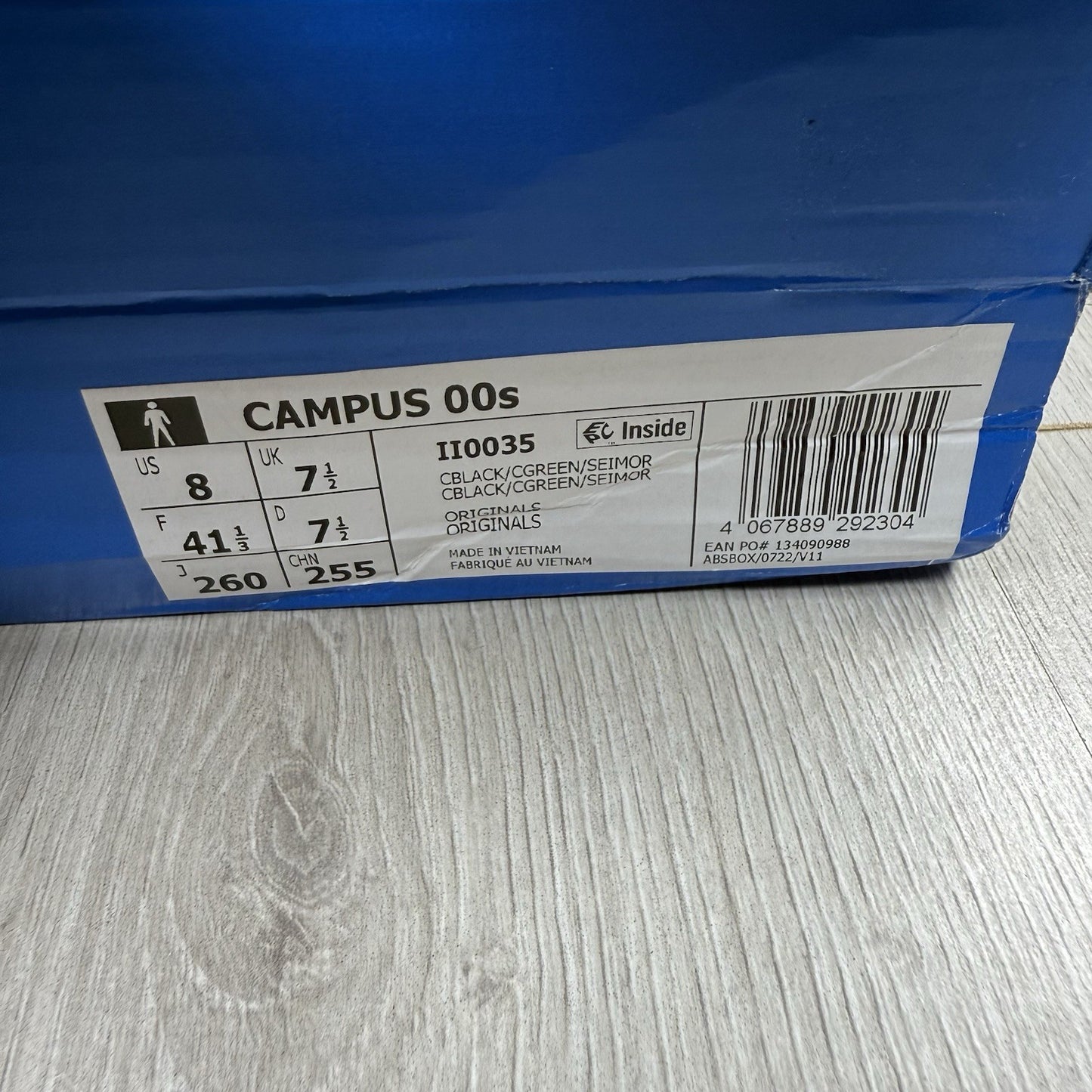 Adidas Campus 00’s Trainers Core Black Yellow Size UK7.5 1/3 II003512