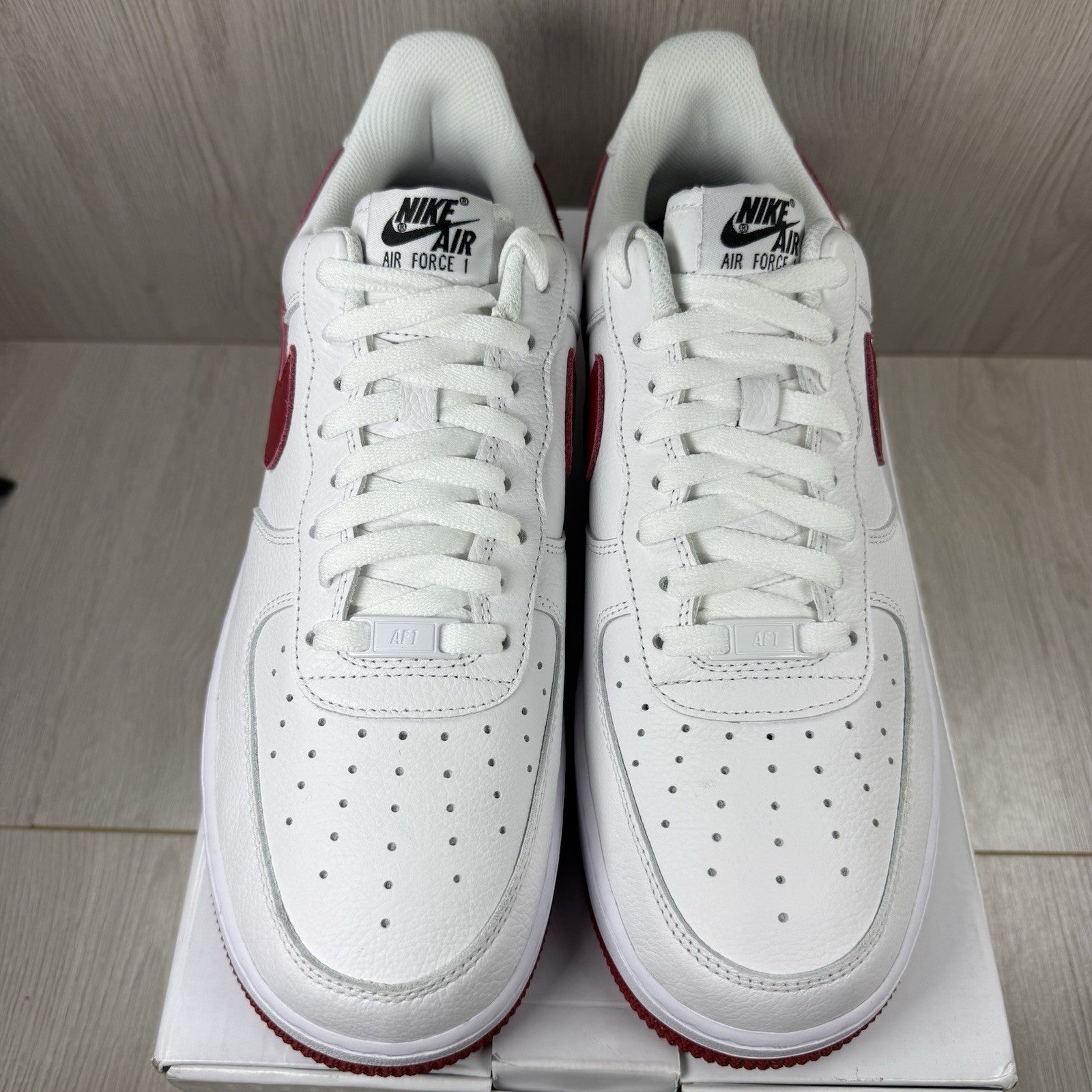 Nike Air Force 1 Low Trainers White Red Size UK10.5 DN4162-9911