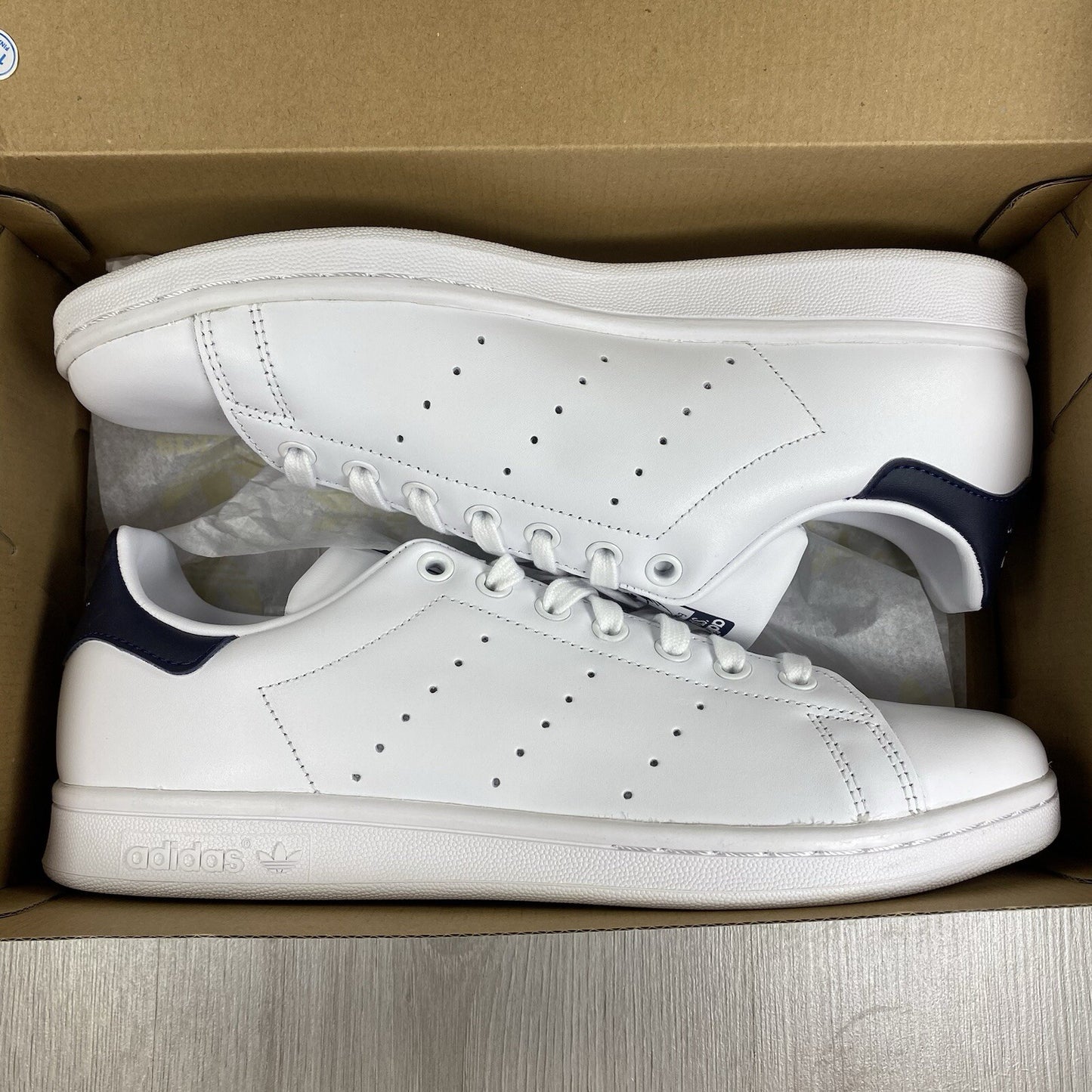 Adidas Stan Smith Trainers Core White New Navy Size UK8.5 M203250