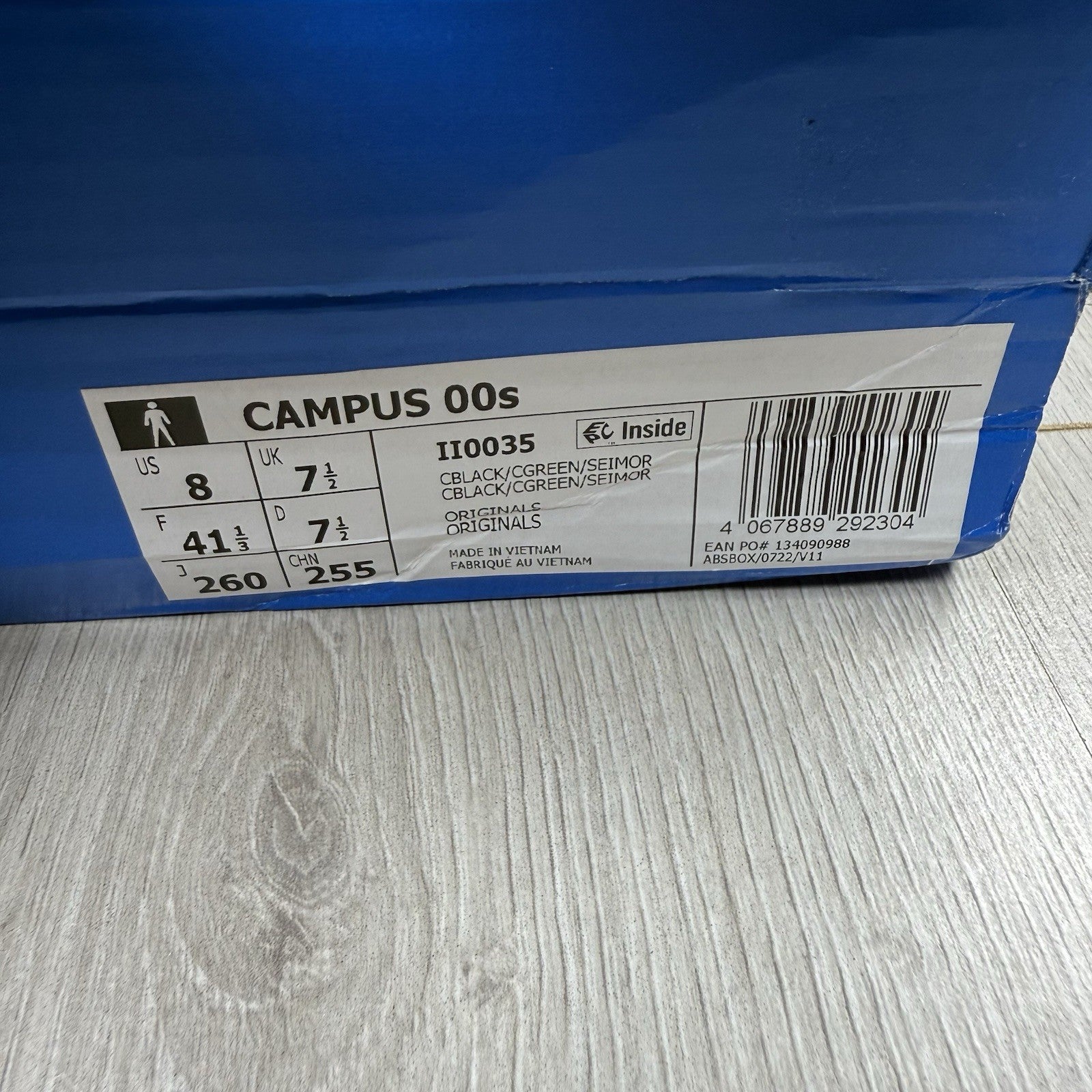 Adidas Campus 00’s Trainers Core Black Yellow Size UK7.5 1/3 II00354