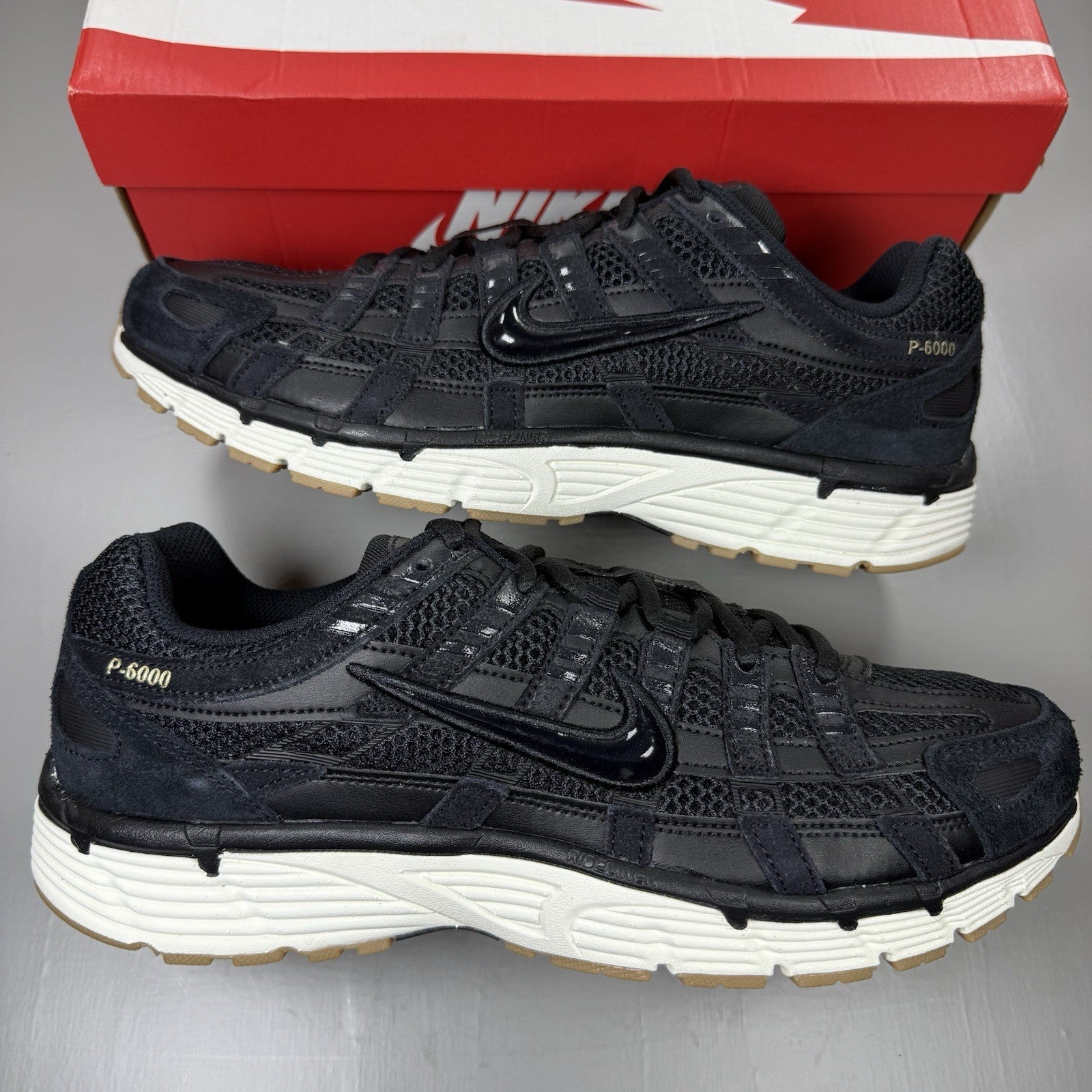 Nike P-6000 Trainers Suede Black Metallic Golf Size UK11 HF0015-0010