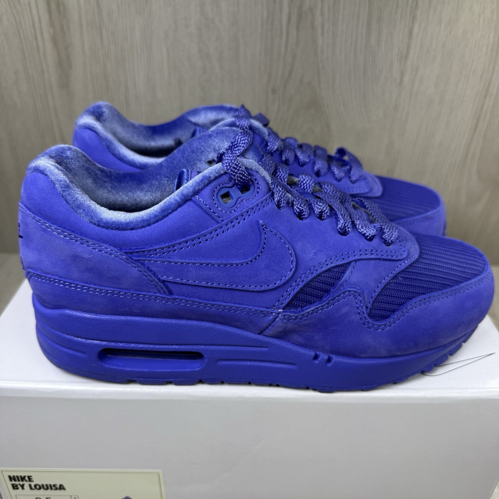 Nike Air Max 1 Trainers Triple Blue Size UK3.5 FJ8893-9000
