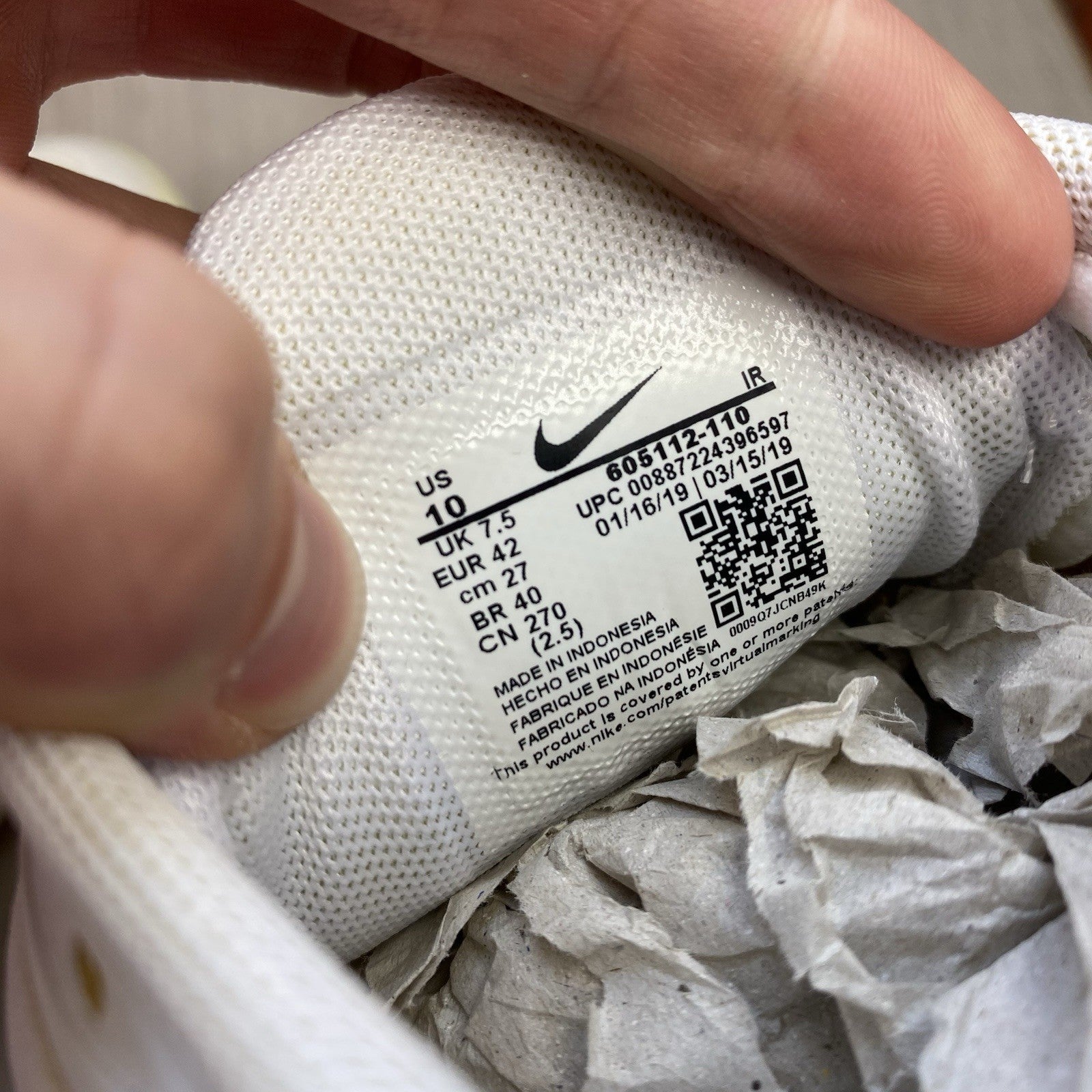 Nike Air Max Plus TN Trainers Size UK7.5 EU42 White Pure Platinum 605112-1105