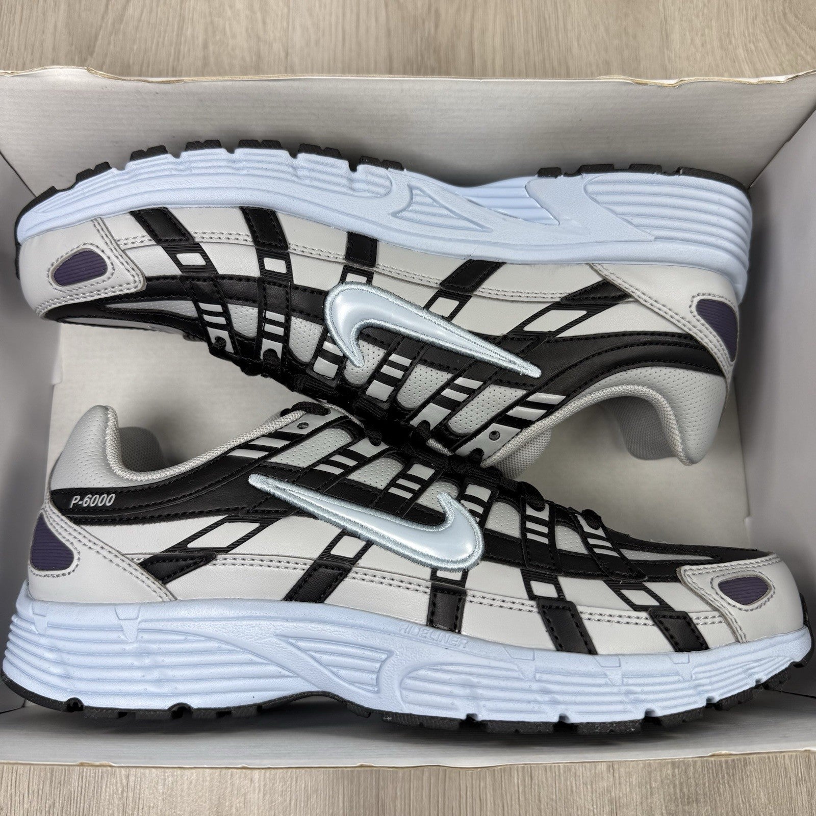 Nike P-6000 Trainers Grey Black Blue Size UK6.5 IB4455-9000