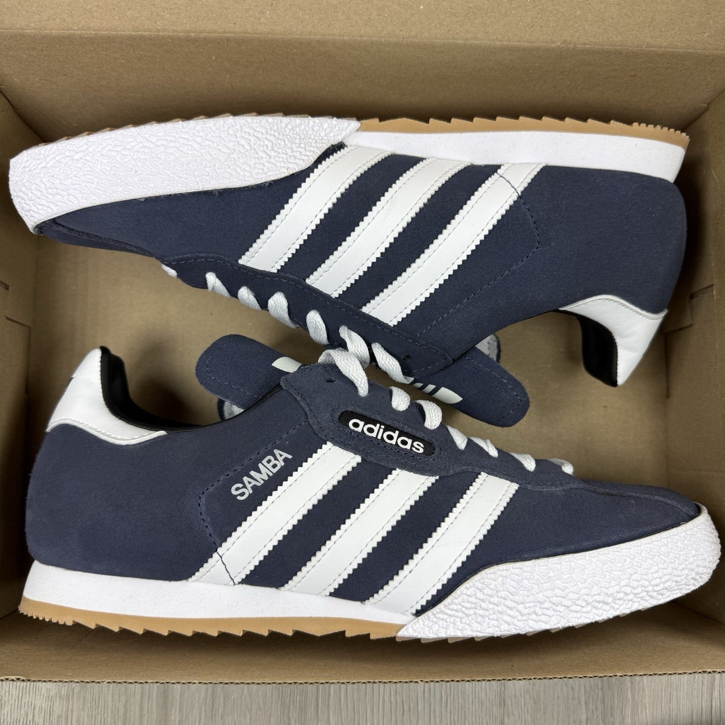 Adidas Originals Samba Super Suede Trainers Navy White Size UK8 0193327