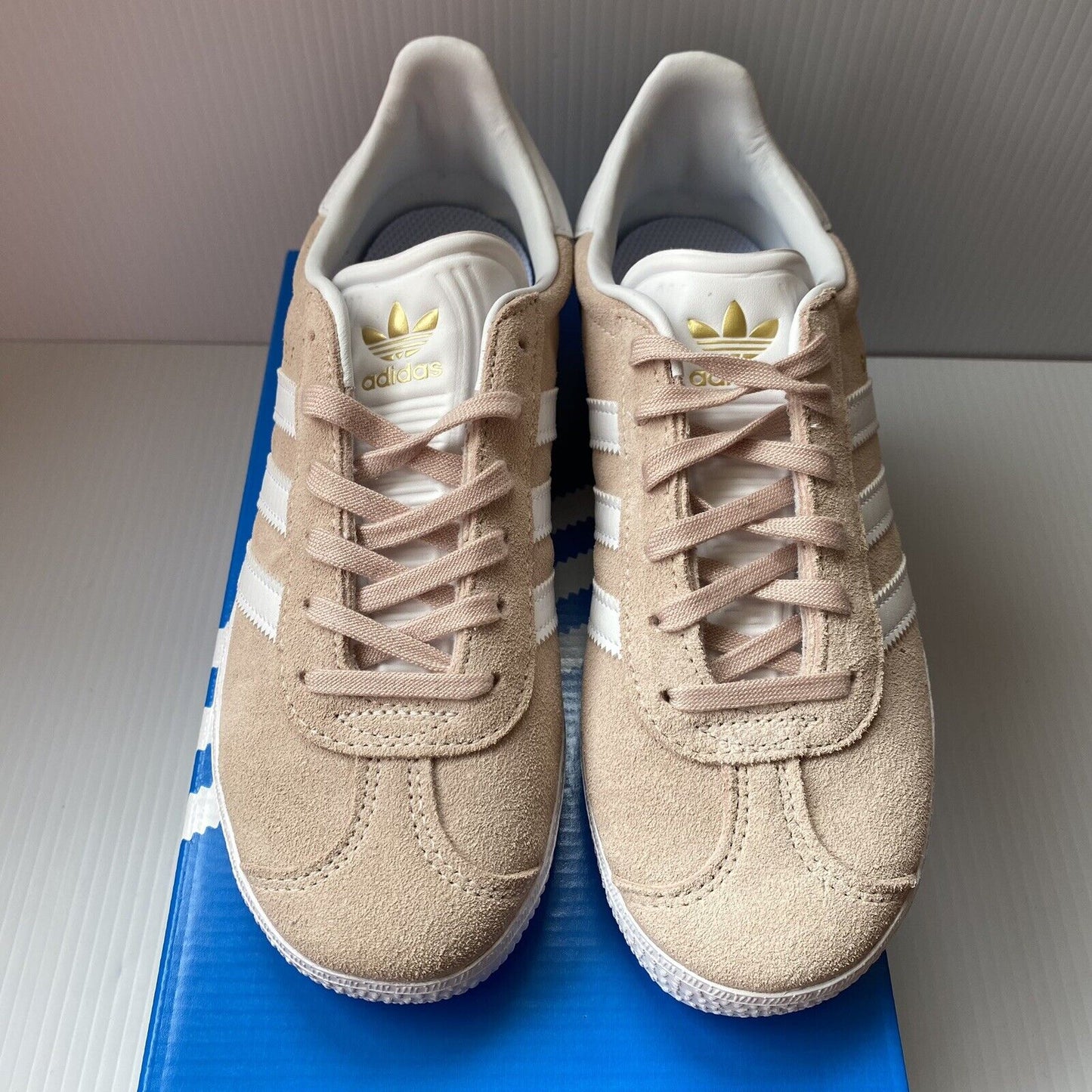 ADIDAS GAZELLE Kids Unisex Trainers Peach White UK3 US3.5 EU35 1/2 H01512 NEW