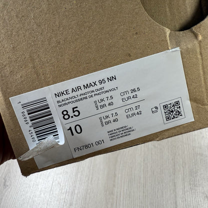 Nike Air Max 95 Trainers Greedy 4.0 Black Grey Size UK7.5 US8.5 EU42 FN7801-001