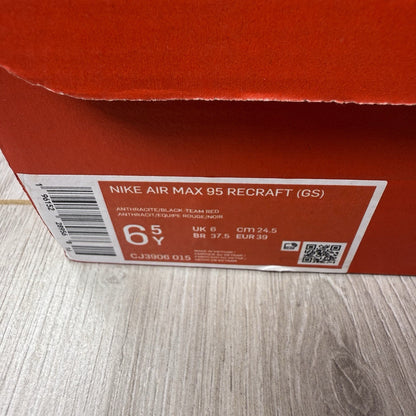 Nike Air Max 95 Recraft Trainers Anthracite Red Size UK6 US6.5 EU39 CJ3906-015