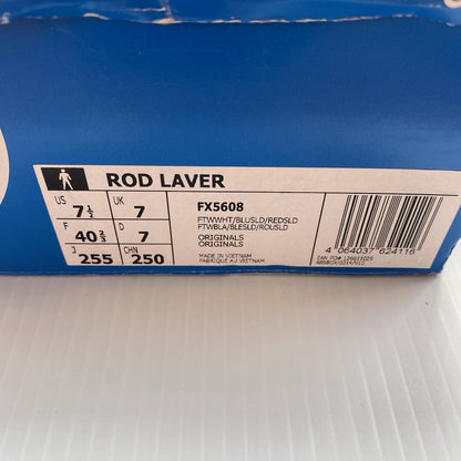 Adidas Originals Rod Laver Trainers White Blue UK7 US7.5 EU40 2/3 FX560