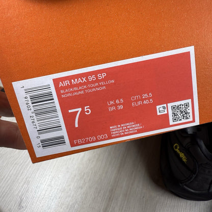Nike Corteiz Air Max 95 Honey Black Yellow Size UK6.5 US7.5 EU40.5 FB2709-003