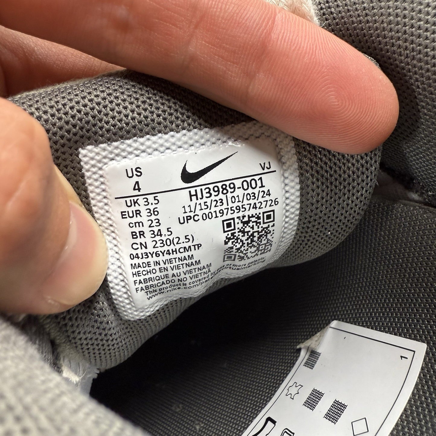 Nike Air Max 90 Trainers Premium Iron Grey Size UK3.5 US4 EU36 HJ3989-001