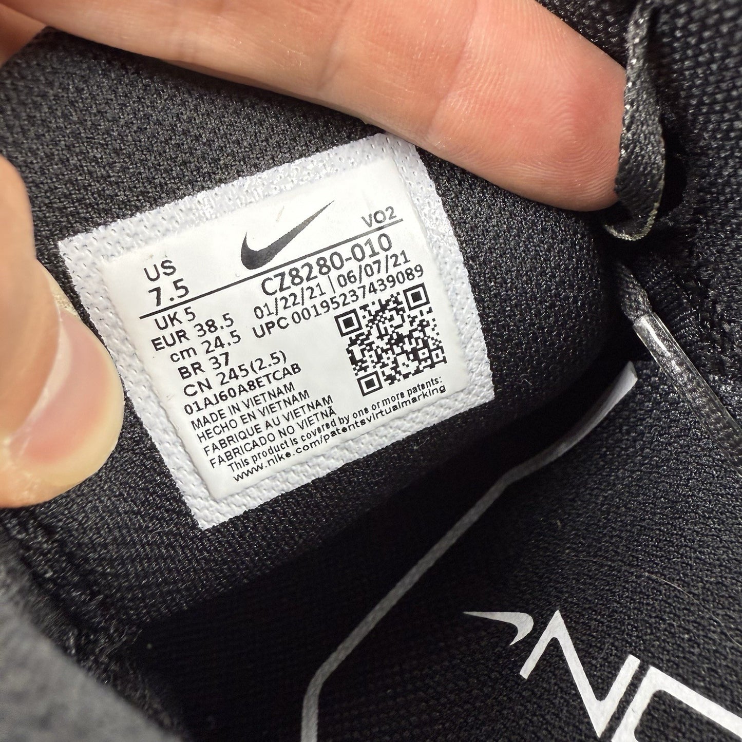 Nike Free Metcon 7 Trainers Black Smoke Grey Size UK5 US7.5 EU38.5 CZ8280-010
