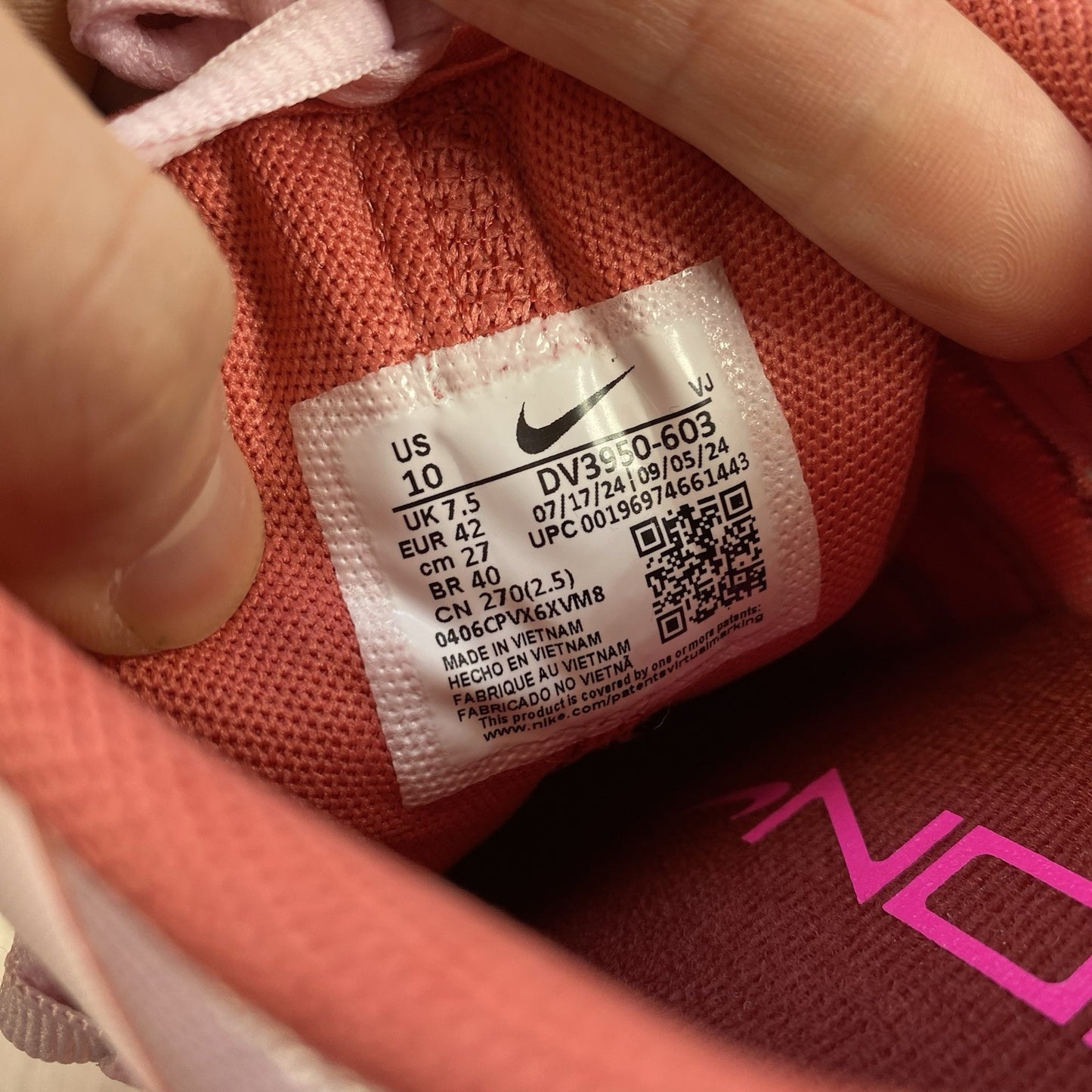 Nike Free Metcon 5 Trainers Pink Foam White Size UK7.5 US10 EU42 DV3950-603
