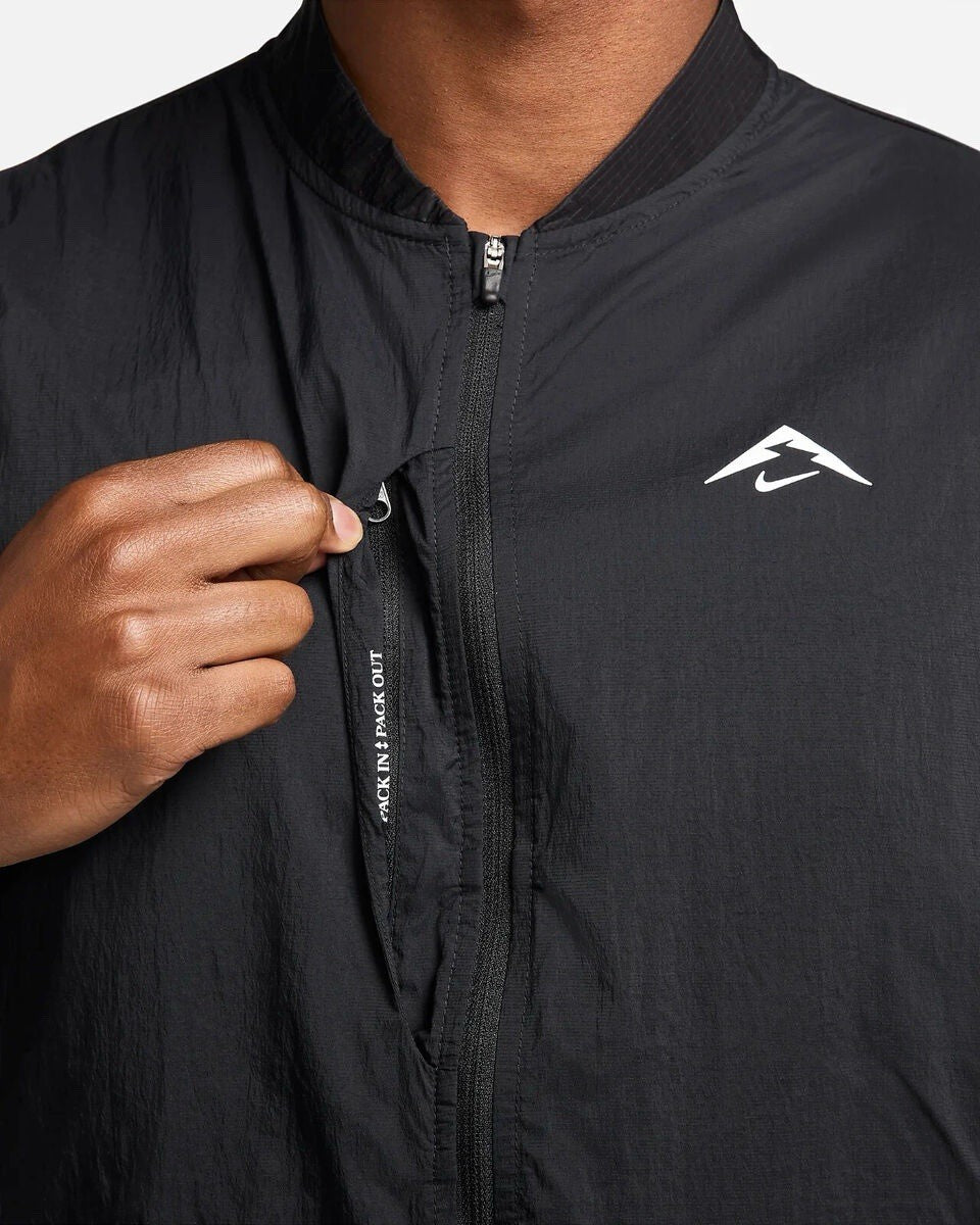 Nike Trail Aireez Running Vest Gilet Black Anthracite Size Small S FN4004-010