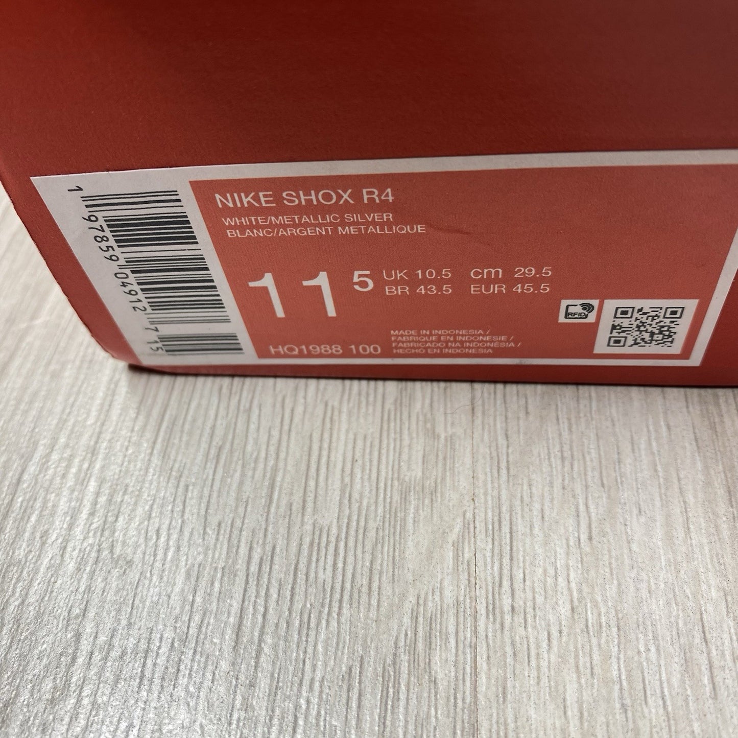 Nike Shox R4 Trainers Orlando White Blue Size UK10.5 US11.5 EU45.5 HQ1988-100